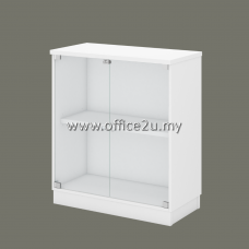 Q-YG9-WH SWINGING GLASS DOOR LOW CABINET